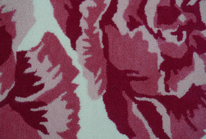 Custom Made Modern Pink Floral Hand Tufted Wool Rug