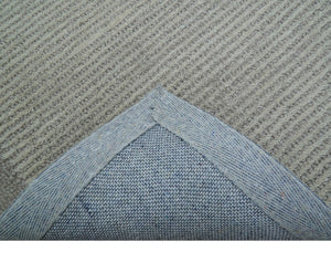 Custom Made Modern Solid Design Gray Hand Tufted Wool Rug