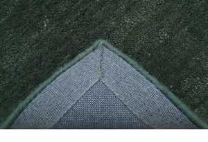 Custom Made Modern Solid Green Hand Tufted Wool Area Rug