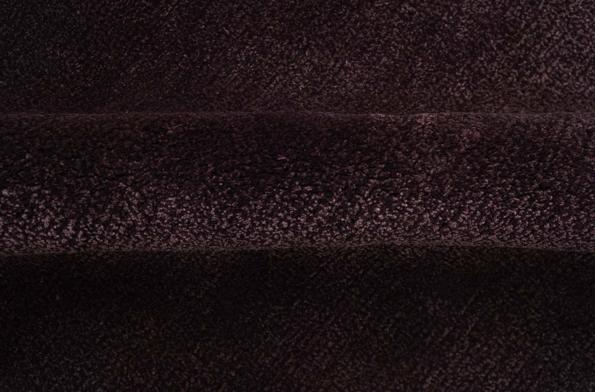 Custom Made Modern Solid Maroon And Gray Hand Knotted Wool And Art Silk Rug