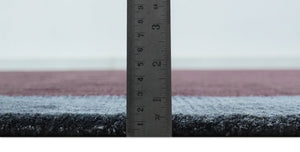 Custom Made Modern Solid Maroon And Gray Hand Knotted Wool And Art Silk Rug