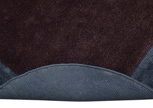 Custom Made Modern Solid Maroon And Gray Hand Knotted Wool And Art Silk Rug