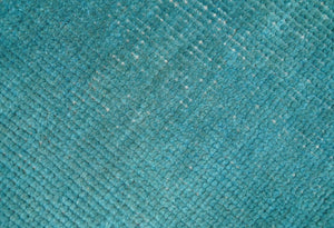Custom Made Modern Solid Overdyed Blue Hand Knotted Wool Area Rug