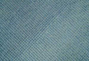 Custom Made Modern Solid Overdyed Light Blue Hand Knotted Wool Area Rug