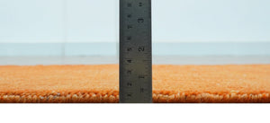 Custom Made Modern Solid Overdyed Orange Hand Knotted Wool Area Rug