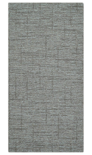 Custom Made Modern Style Brown Hand Tufted Wool Rug