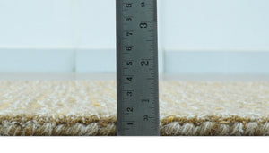 Custom Made Modern Style Hand Tufted Mustard and Brown Wool Rug