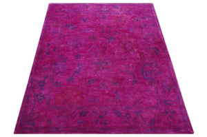 Custom Made Overdyed Pink Traditional Oushak Hand Tufted Wool Area Rug