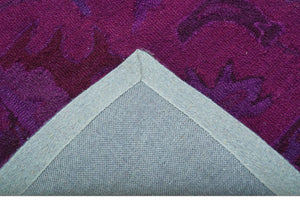 Custom Made Overdyed Traditional Oushak Purple Hand Tufted Wool Area Rug
