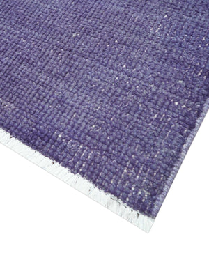 Custom Made Purple Modern Solid Overdyed Hand Knotted Wool Area Rug