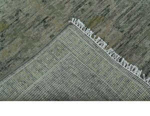Custom Made Rug Modern Transitional Design Beige And Green Hand Knotted wool