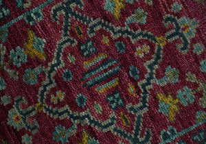 Custom Made Runner Traditional Maroon Hand Knotted Wool Rug