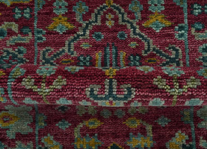 Custom Made Runner Traditional Maroon Hand Knotted Wool Rug