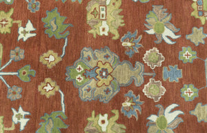 Custom Made Rust And Beige Traditional Oushak Design Hand Tufted 8x10 Wool Rug