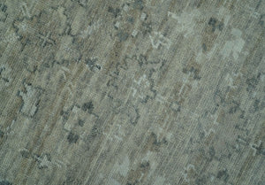 Custom Made Silver Brown Traditional Transitional Hand Knotted Wool Rug