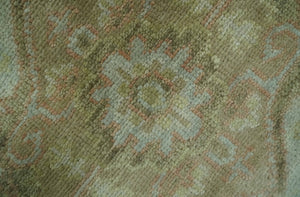 Dune Custom Made Silver, Olive and Peach Hand Knotted Traditional wool Rug