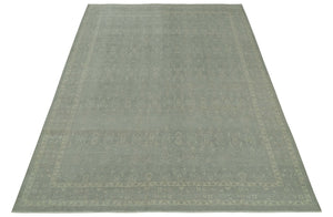 Custom Made Silver Traditional Silver Hand Knotted Wool Rug