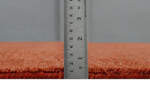 Custom Made Solid Plane Rust Woolen Hand Tufted Multi Size wool Rug