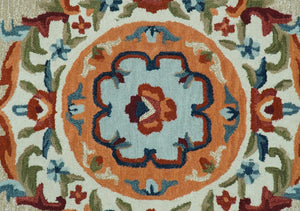 Custom Made Traditional Aubusson Design Beige And Brown Hand Tufted Wool Area Rug