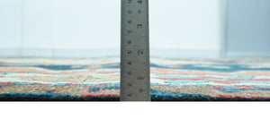 Custom Made Traditional Blue And Ivory Hand Knotted Wool Rug