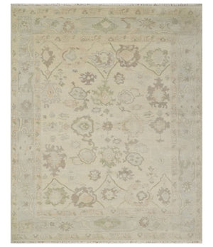 Custom Made Traditional Camel and Silver Antique Style Oushak Hand knotted Wool Area Rug