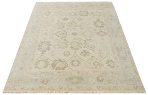 Custom Made Traditional Camel and Silver Antique Style Oushak Hand knotted Wool Area Rug