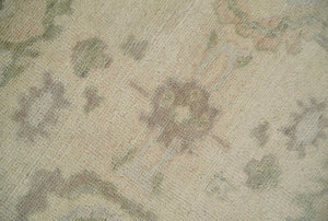Custom Made Traditional Camel and Silver Antique Style Oushak Hand knotted Wool Area Rug