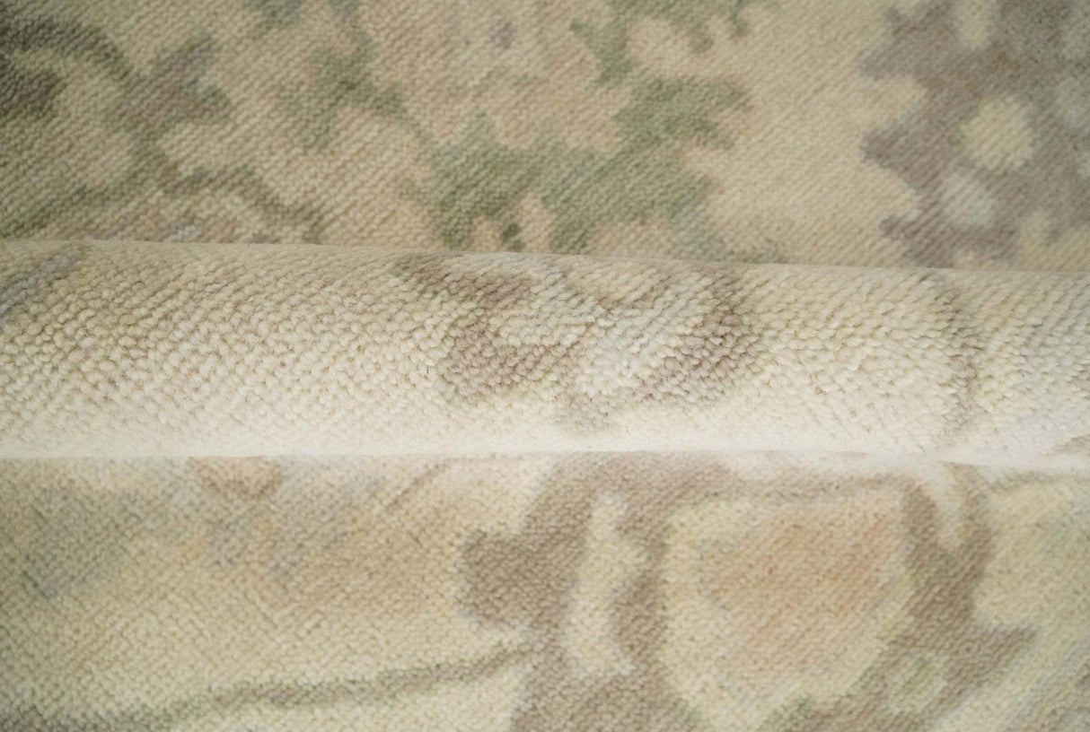 Custom Made Traditional Camel and Silver Antique Style Oushak Hand knotted Wool Area Rug
