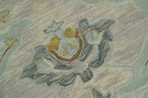 Custom Made Traditional Design Beige Peach Hand Tufted Wool Area Rug