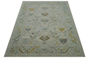 Custom Made Traditional Design Beige Peach Hand Tufted Wool Area Rug