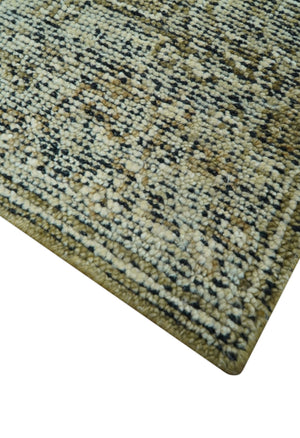 Custom Made Traditional Design Olive Hand Knotted Wool Area Rug