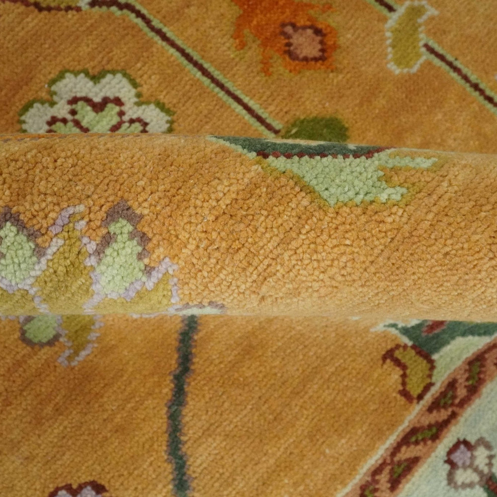 Custom Made Traditional Floral Dark Peach and Ivory Hand knotted Multi Size wool Area Rug