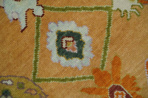 Custom Made Traditional Floral Dark Peach and Ivory Hand knotted Multi Size wool Area Rug