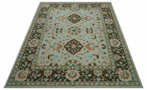 Custom Made Traditional Oriental Design Beige And Brown Hand-Tufted Wool Area Rug
