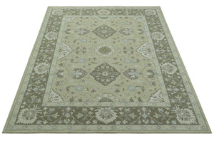 Custom Made Traditional Oriental Design Earthy Beige Hand-Tufted Wool Area Rug