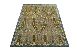 Custom Made Traditional Oushak Brown Hand Tufted Wool Area Rug