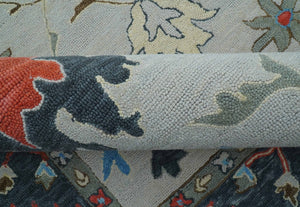 Custom Made Traditional Oushak Silver Hand Tufted Wool Area Rug