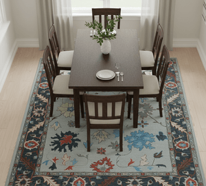 Custom Made Traditional Oushak Silver Hand Tufted Wool Area Rug