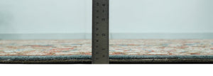Custom Made Traditional Persian Design Silver, Blue And Rust Hand Tufted Wool Area Rug