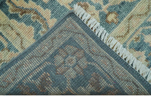 Custom Made Traditional Teal Oushak Hand Knotted Wool Rug