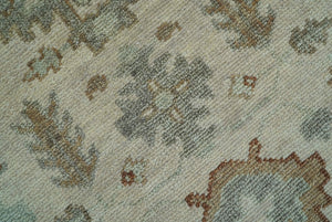 Custom Made Traditional Turkish Beige Hand knotted Wool Area Rug