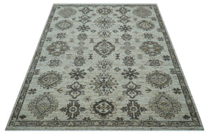 Custom Made Traditional Turkish Design Beige Hand Knotted Natural Wool Area Rug