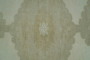 Custom Made Traditional Turkish Design Beige Hand knotted Wool Area Rug