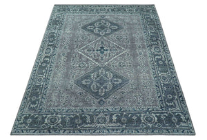 Custom Made Traditional Turkish Design Gray Hand Knotted Wool Area Rug