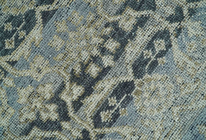 Custom Made Traditional Turkish Gray And Charcoal Hand Knotted Wool Rug
