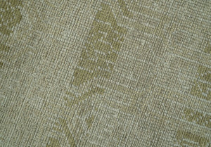 Custom Made Transitional Design Beige Hand Knotted Wool Area Rug