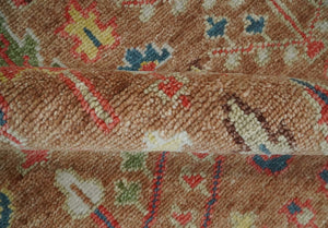Custom made Tree of Life Brown and Rust Hand Knotted Traditional Oushak Wool Rug