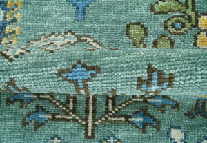 Custom Made Tree of Life Green Hand Knotted Runner Wool Rug