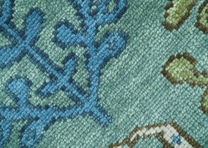 Custom Made Tree of Life Green Hand Knotted Runner Wool Rug