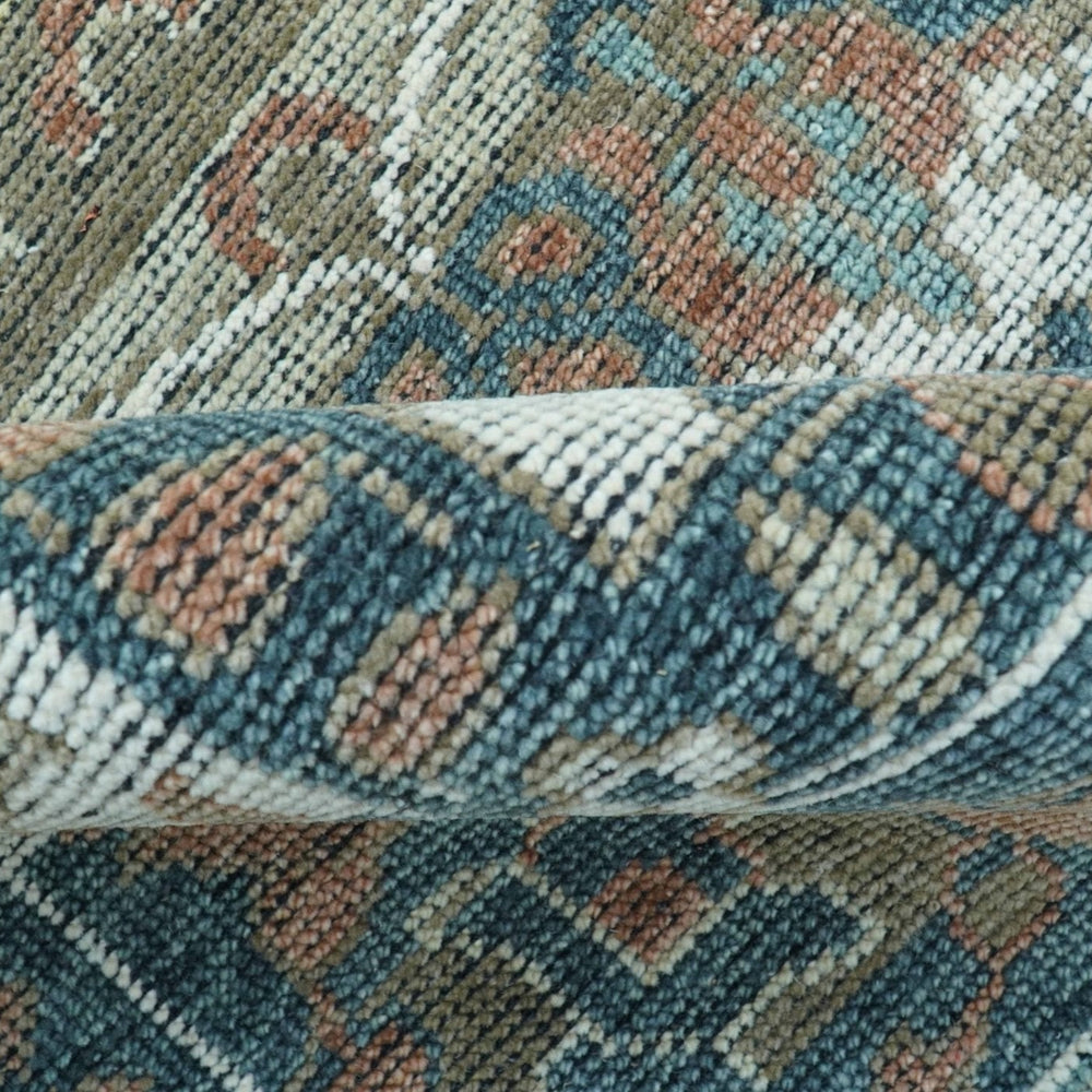 Custom Made Turkish Design Multi color Hand Knotted Wool Rug